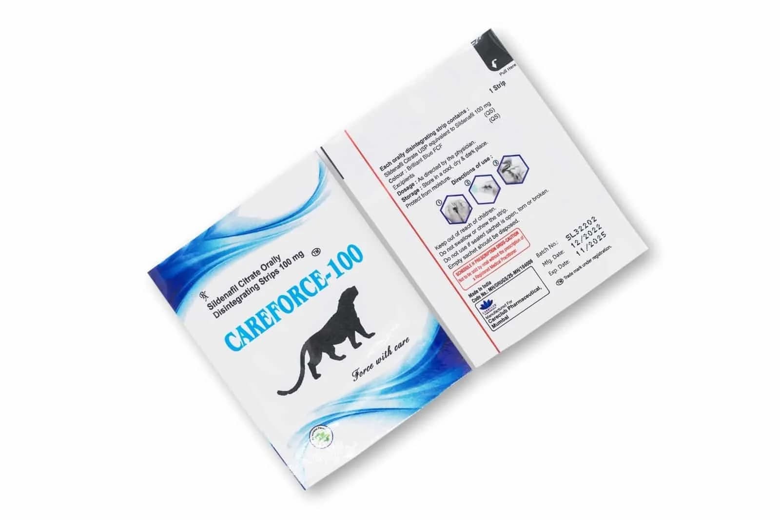 Careforce CT 100mg Sildenafil Chewable 100 tabs Pharmacy EU
