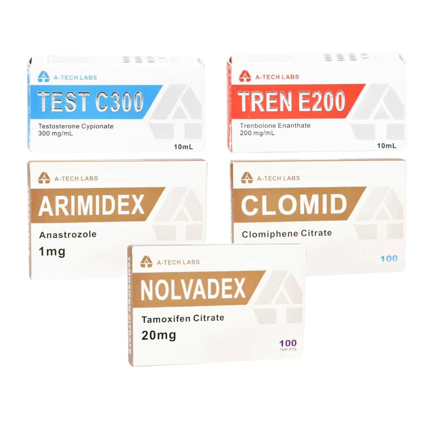 PACK LEAN MUSCLE LEVEL I (INJECT) TESTOSTERONE CYPIONATE + TRENBOLONE ENANTHATE + PCT (10 WEEKS) A Tech Labs