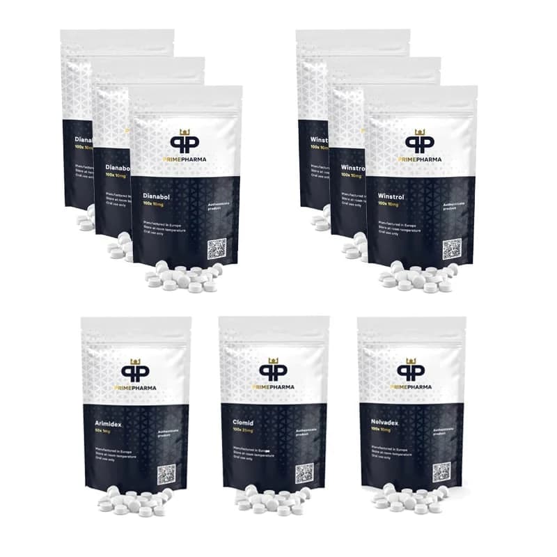 Pack prise de masse sèche Stéroides oraux Dianabol + Winstrol (8 semaines) PRIME PHARMA