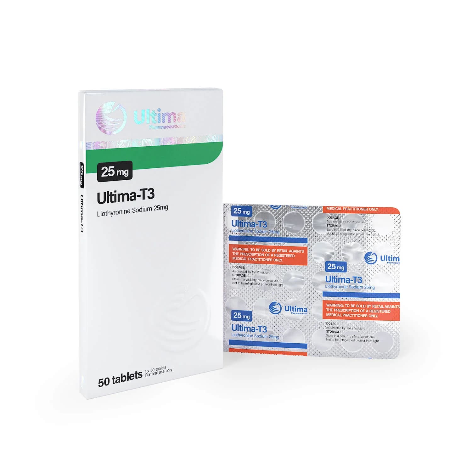 ultima t3 50 pills x 25 mcg